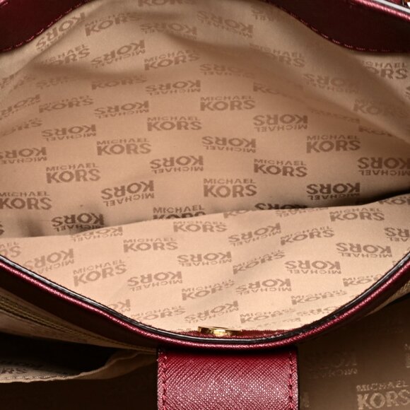 Michael Kors Kellen Medium Burgundy /Merlot Handbag - Picture 11 of 11